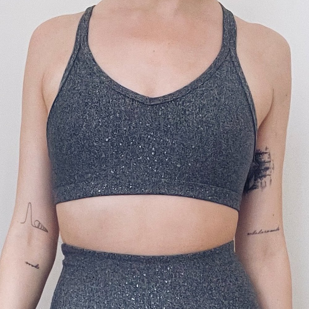 BEYOND YOGA Alloy Speckled Double Back Bra Rose Gold (possible SET) Small